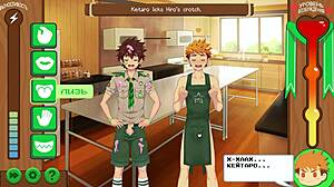 keitaro bends hiro over kitchen counter for deep fuck russian dub