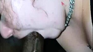 young lady slurps big black cock before epic facial cumshot