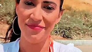 Brazilian Wife Fucks Big Cock Photographer on Beach While Cuck Hubby Films