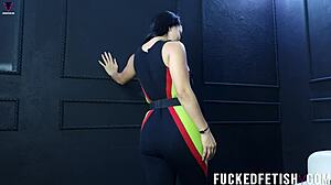 Moonblack's vintage spandex neoprene latina curves tease slow