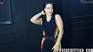 Moonblack's vintage spandex neoprene latina curves tease slow