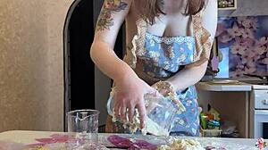 Wet Big Tits Couple Skips Cooking for Rough Kitchen Doggystyle Cumcake
