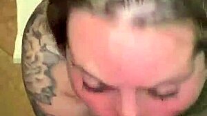 Latina deepthroats sloppy then swallows hot cum