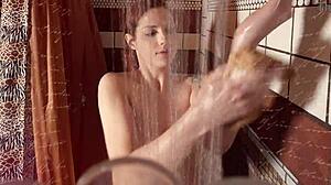 scarlett mae sucks dick sloppy while modeling tight lingerie