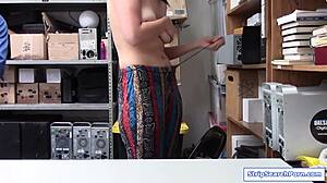 Security GUARD pounds busty TEEN's big tits in office reality fuck.