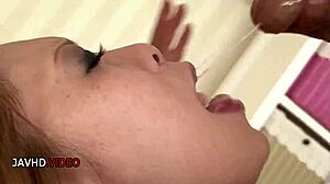 yuno shirasu exposes shaved pussy for intense teen licking