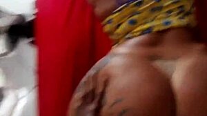 Chubby Ebony Takes Bareback BBC In Four Positions!
