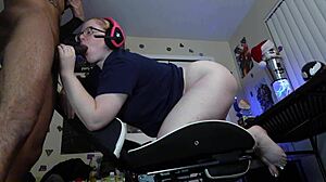 Redhead Gamer Craves BBC Creampie Between Games!