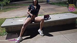 check out me struggling with this massive black monster cock outdoors 😱🍆💦😂