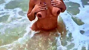 Brazilian Wife Fucks Big Cock Photographer on Beach While Cuck Hubby Films