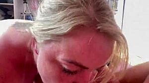 stepmom chokes on my huge dick then bounces her fat tits for wild fuck