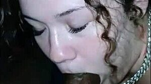 young lady slurps big black cock before epic facial cumshot