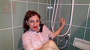 Wet Housewife Maid's Panties Soak Under Hidden Shower Cam Nipples