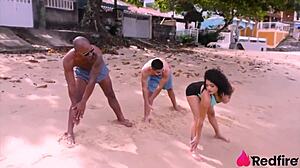 gostosa feels double stuffed by two hung students