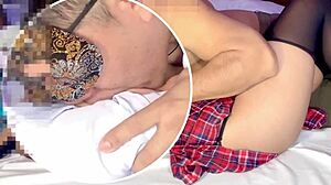 hairy tight pussy student creampied by stranger in hotel after passionate fuck