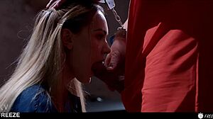 real sex doll merida bound in prison gets pussy licked then fucked hard