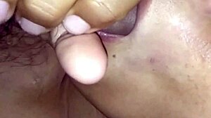 pretty student sucks cock, spreads shaved pussy for creampie drip