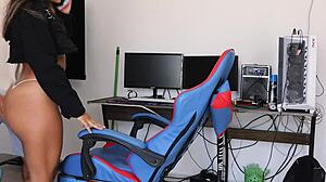 Cheating Wife Chats Partner While Lover Dominates Her Ebony Curves