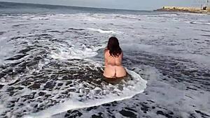 Stepmom tempts stepson: Nude beach photoshoot? Bend over my wet hairy pussy now