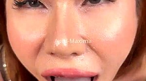 japanese street whore april-maxima's customer unloads mouthful cumshot