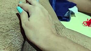 sailor hotwife gets relaxing penis massage handjob from husband