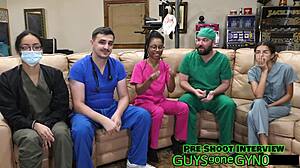 Nurse sneaks in to jerk off on exam table!