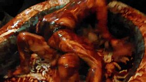 Epic chocolate wrestling olympics! 🍫🥊