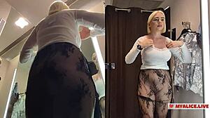 Pov Spy Busty Blonde Transparent Try-On Tease
