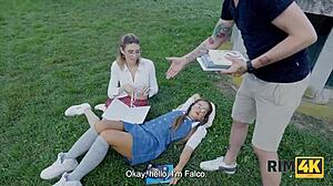 nerd couple rims ass on sofa like hungry beasts