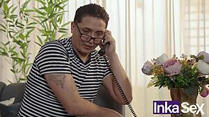 shy latina employee's curvy ass tempts sneaky anal