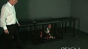 Caged sub, take this anal punishment from master!