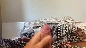 Skinny Brazilian Hunk Jerks Monster Cock Legs Spread Bedroom Solo