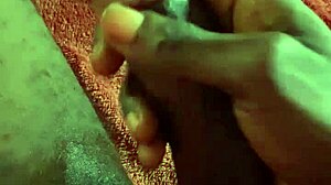 Teen Jerks Huge Black Cock To Cumshot Covering Bedroom Sheets