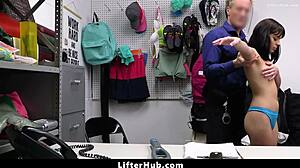 shoplifter aria valencia stripped and fucked hard by cop in garage