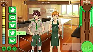 keitaro bends hiro over kitchen counter for deep fuck russian dub