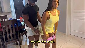 BBC Gym Trainer Pounds Hotwife Bent Over Doggystyle Cumshot HD