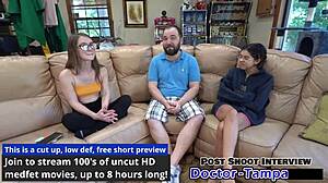 Dr Tampa's mira monroe spreads shaved pussy in first gyno exam