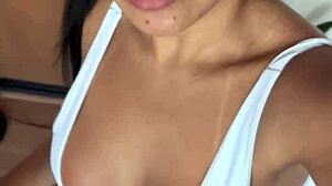 Bom dia! Kriss hotwife rides biker cock in tiny bikini.