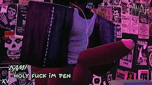 Dami strokes monster black cock dancing in nightclub