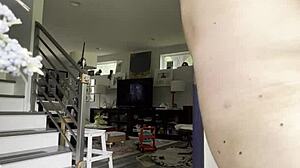 thelocals expose big tits curly amateur publicly front doorway flashing