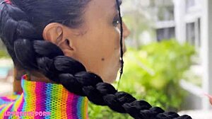 Petite oiled latina teen sucks cock with ahegao face in rough pool doggystyle