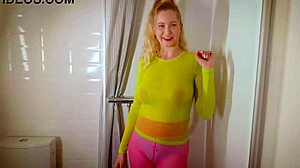 Wanna see this pornstar's wet tits in sexy clothes?