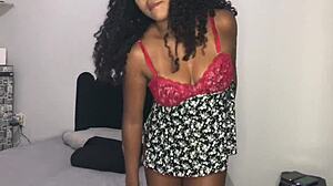 Part 1: Hired Petite Latina Maid To Clean But She Flashes Curvy Ass In Fishnets