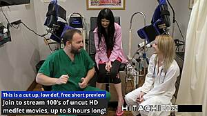 Alexandria Wu Spreads Shaved Pussy With Vibrator Behind Hospital Scenes