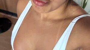 Bom dia! Kriss hotwife rides biker cock in tiny bikini.