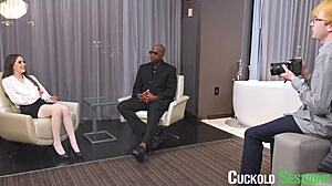 cuck boyfriend watches hot babe ride old cock sideways?