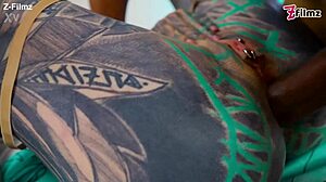 Tattooed goth punk babe's shaved asshole gaped deep by bbc stud