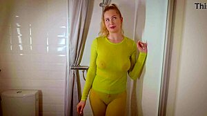 Wanna see this pornstar's wet tits in sexy clothes?