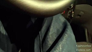 Risky Public Street Handjob for Hot Teen in Car