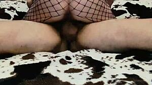Beautiful wife in lingerie films homemade couple sex